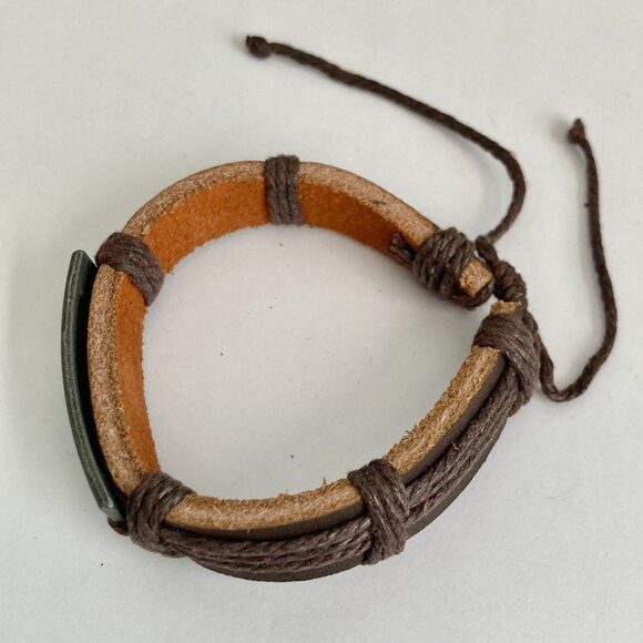 Vintage The Lords Prayer Leather Bracelet Mens Womens Adjustable Rope Catholic - Picture 7 of 10